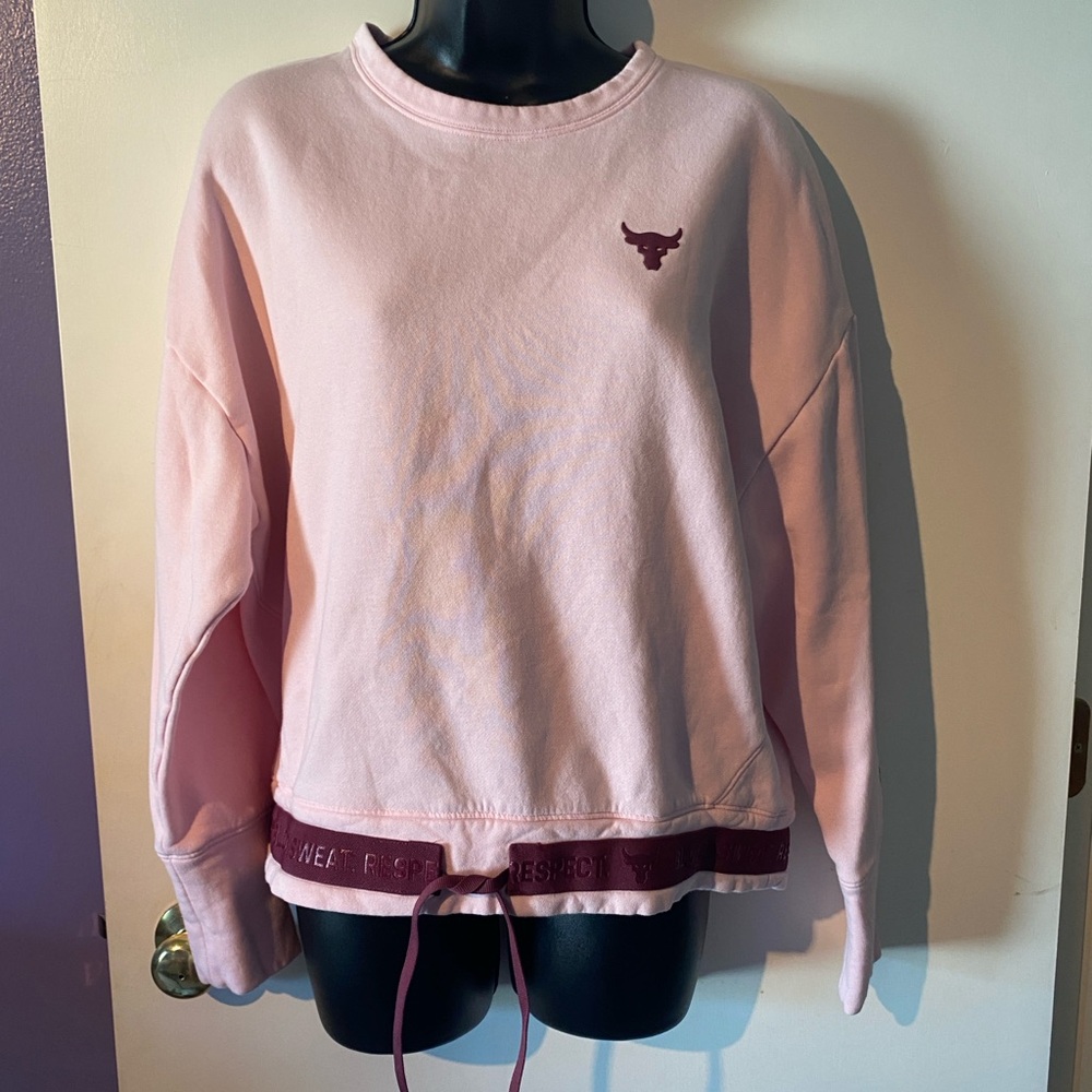 Under Armour Pink Sweatshirt Blood Sweat Respect Line Size Medium